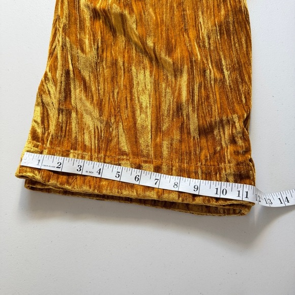 NWOT Free People Run Away Velvet Wide Leg Pants Mustard Gold Velvet S 6 - Picture 9 of 10